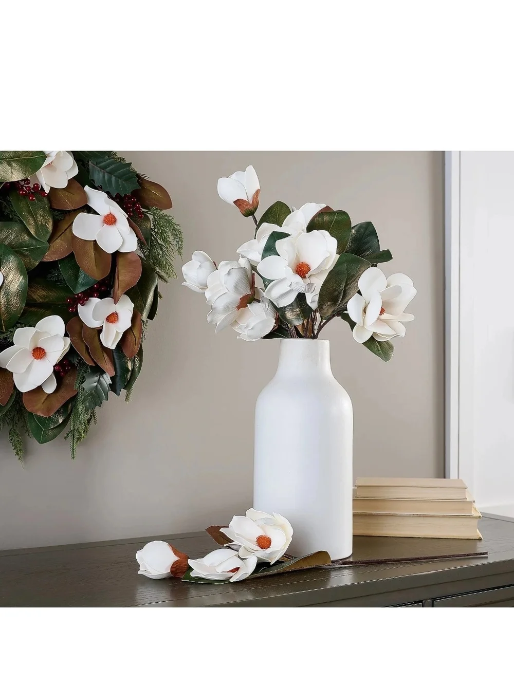 White Magnolia Stem Floral Arrangement - Home Accents
